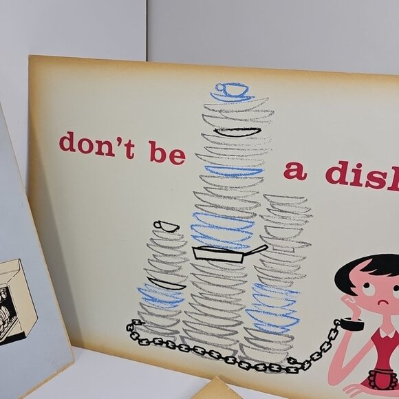 Vintage Advertising Signs 1950s - Buy A Dishwasher - Picture 8 of 15
